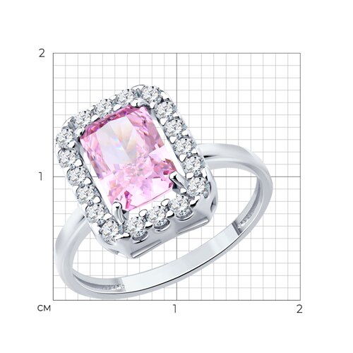 Кольцо из серебра с фианитами из серебро — вид 5