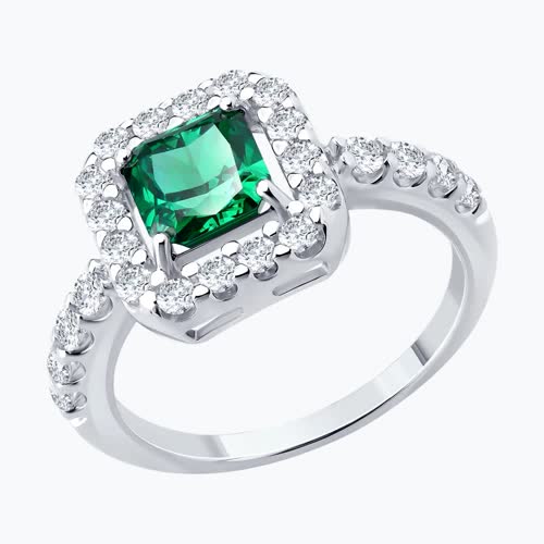 Кольцо из серебра с фианитами - видео на модели