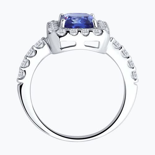 Кольцо из серебра с фианитами из серебро — вид 3