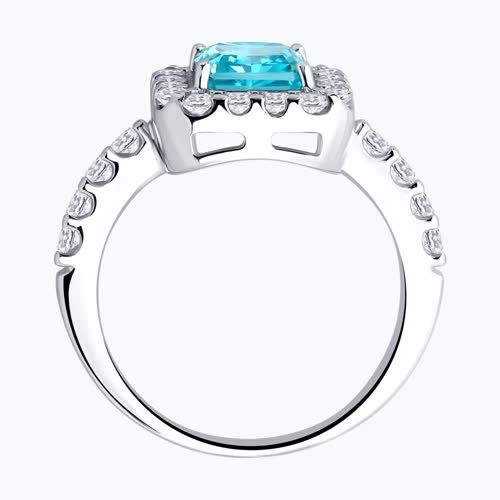 Кольцо из серебра с фианитами из серебро — вид 3