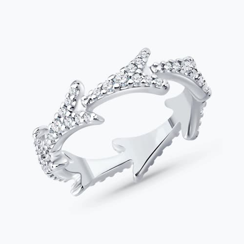 Кольцо из серебра с фианитами - видео на модели