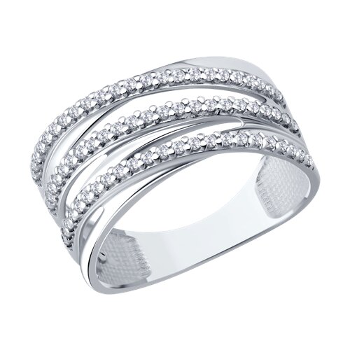 Кольцо из серебра с фианитами - видео на модели