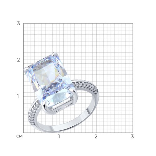 Кольцо из серебра с фианитами из серебро — вид 6