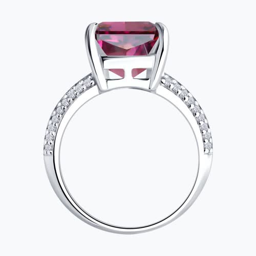 Кольцо из серебра с фианитами из серебро — вид 3