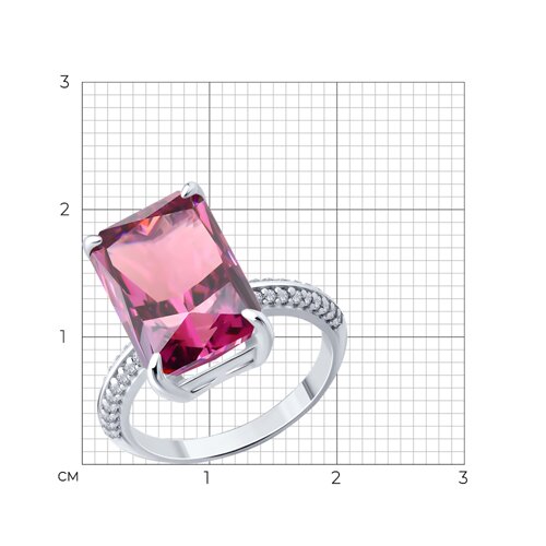 Кольцо из серебра с фианитами из серебро — вид 6