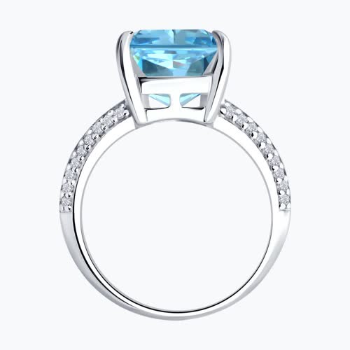 Кольцо из серебра с фианитами из серебро — вид 3