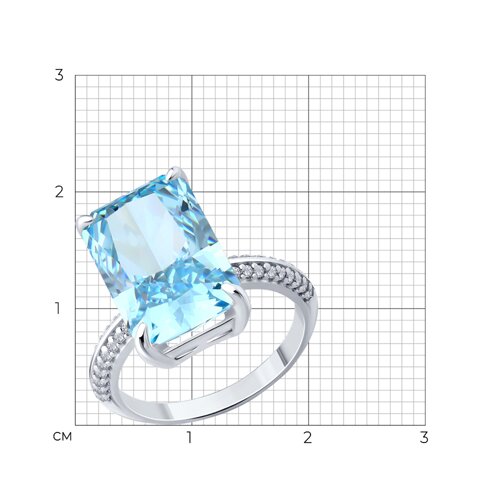 Кольцо из серебра с фианитами из серебро — вид 6