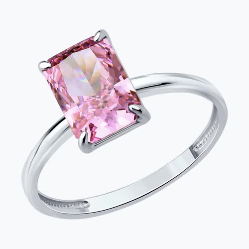 Кольцо из серебра с фианитом - видео на модели