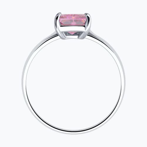 Кольцо из серебра с фианитом из серебро — вид 3