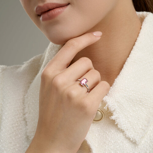 Кольцо из серебра с фианитом из серебро — вид 4