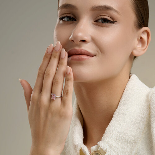 Кольцо из серебра с фианитом из серебро — вид 5