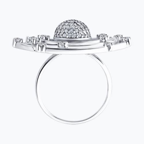 Кольцо из серебра с фианитами из серебро — вид 2