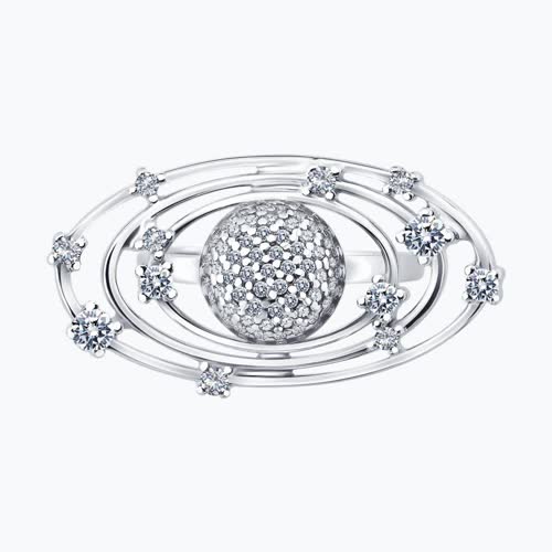 Кольцо из серебра с фианитами из серебро — вид 3