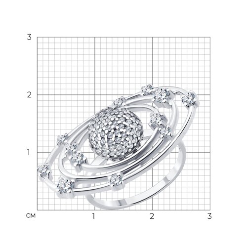 Кольцо из серебра с фианитами из серебро — вид 6