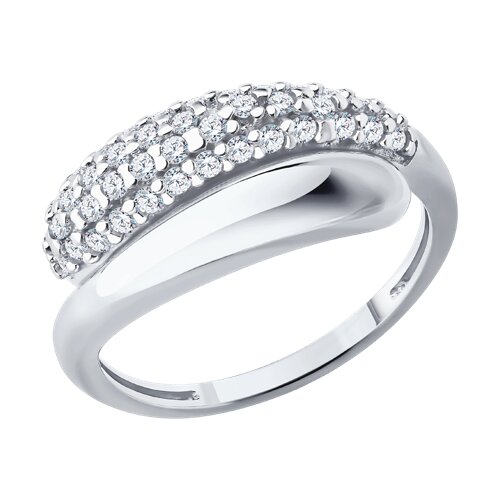 Кольцо из серебра с фианитами - видео на модели