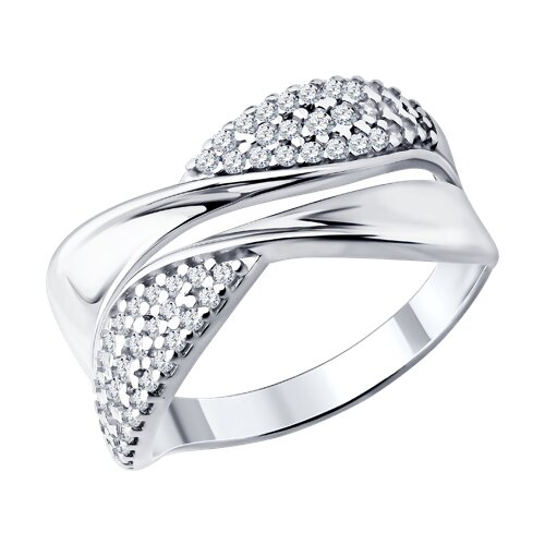 Кольцо из серебра с фианитами - видео на модели