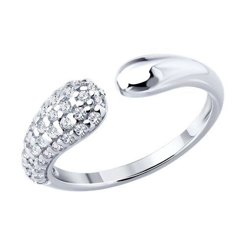 Кольцо из серебра с фианитами - видео на модели