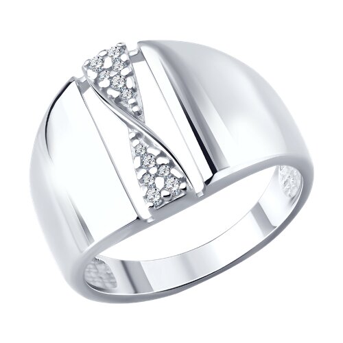 Кольцо из серебра с фианитами - видео на модели