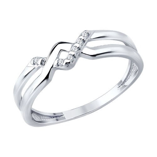 Кольцо из серебра с фианитами - видео на модели