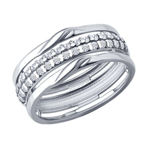 Кольцо из серебра с фианитами - видео на модели