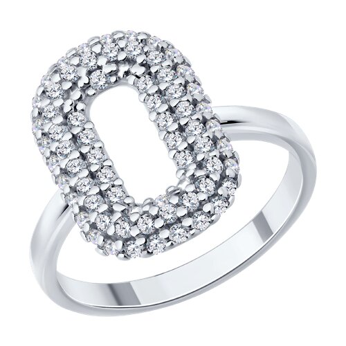 Кольцо из серебра с фианитами - видео на модели