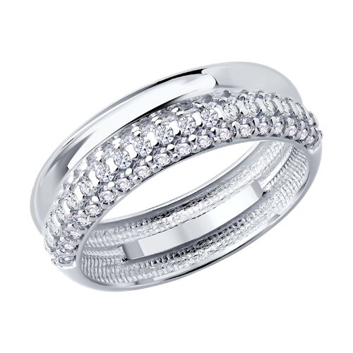 Кольцо из серебра с фианитами - видео на модели