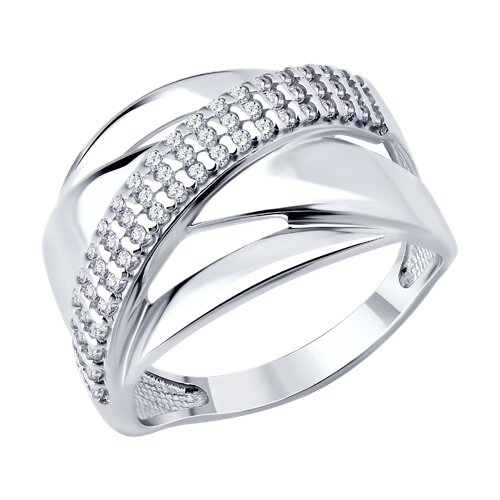 Кольцо из серебра с фианитами - видео на модели