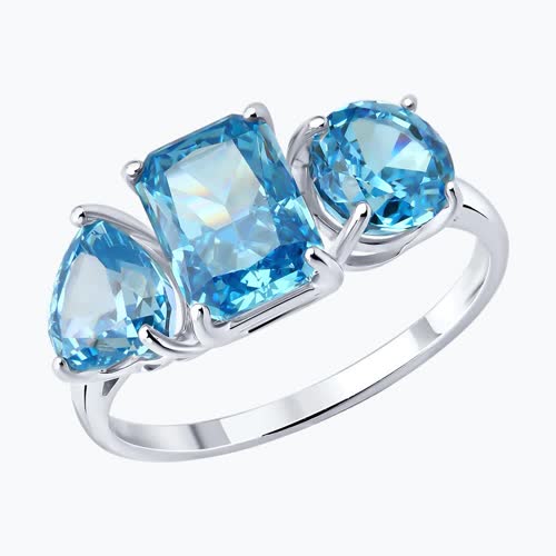 Кольцо из серебра с фианитами - видео на модели