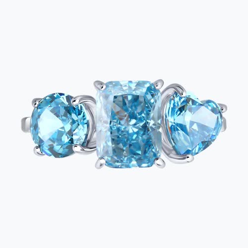 Кольцо из серебра с фианитами из серебро — вид 2