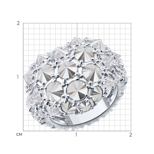 Кольцо из серебра с фианитами из серебро — вид 5