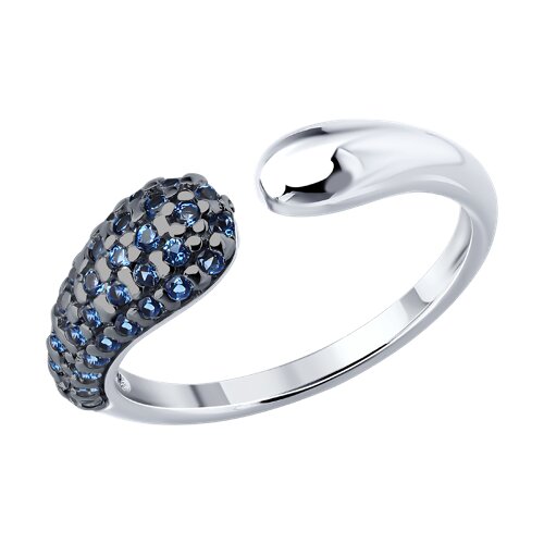 Кольцо из серебра с фианитами - видео на модели