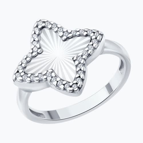 Кольцо из серебра с фианитами - видео на модели