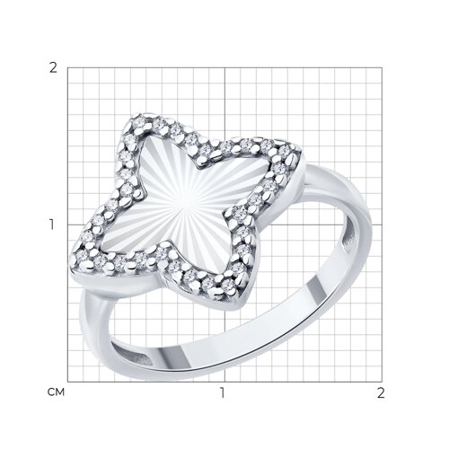 Кольцо из серебра с фианитами из серебро — вид 6