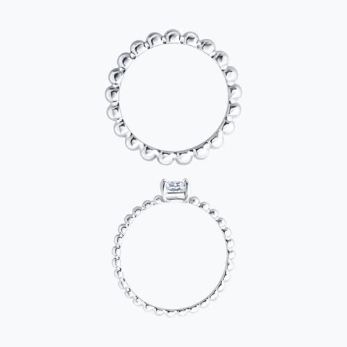 Кольцо из серебра с фианитом из серебро — вид 2