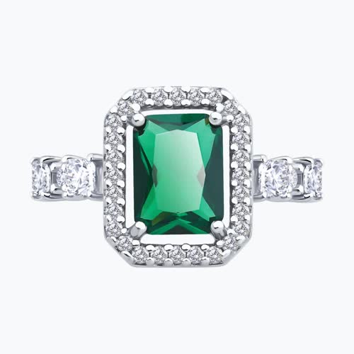 Кольцо из серебра с фианитами из серебро — вид 2