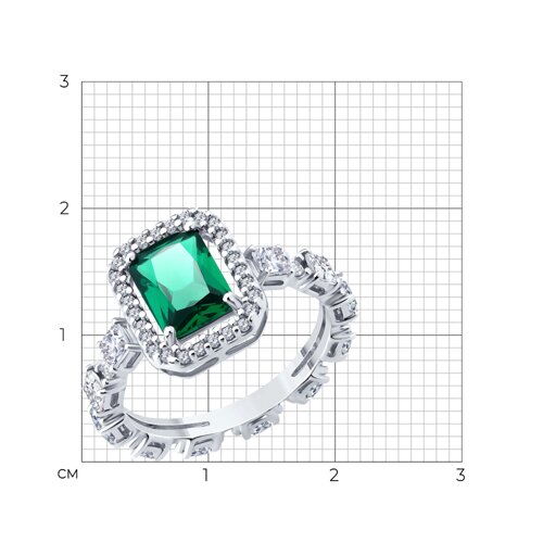 Кольцо из серебра с фианитами из серебро — вид 6