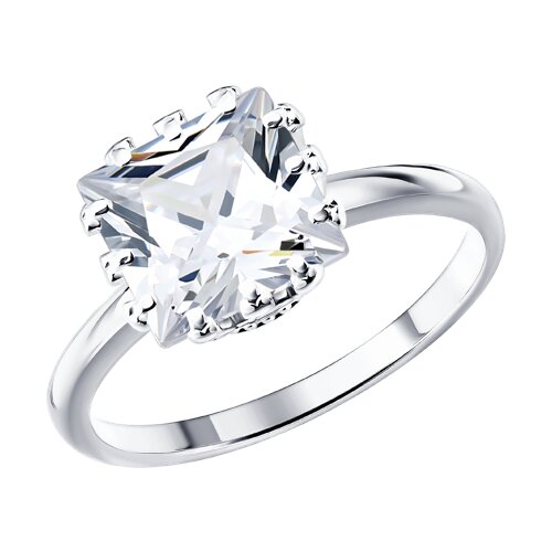 Кольцо из серебра с фианитом - видео на модели