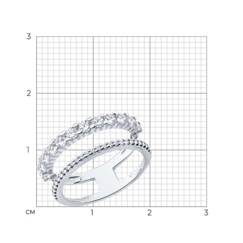 Кольцо из серебра с фианитами из серебро — вид 3