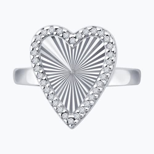 Кольцо из серебра с фианитами из серебро — вид 3