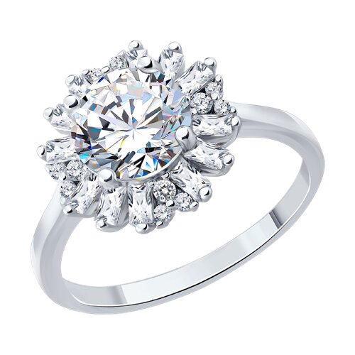 Кольцо из серебра с фианитами из серебро