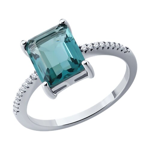 Кольцо из серебра с фианитами из серебро