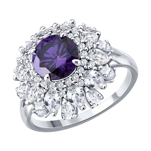 Кольцо из серебра с фианитами из серебро