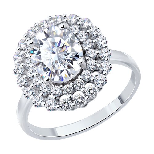 Кольцо из серебра с фианитами из серебро