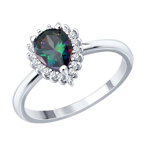 Кольцо из серебра с фианитами из серебро