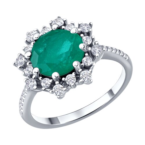 Кольцо из серебра с фианитами из серебро