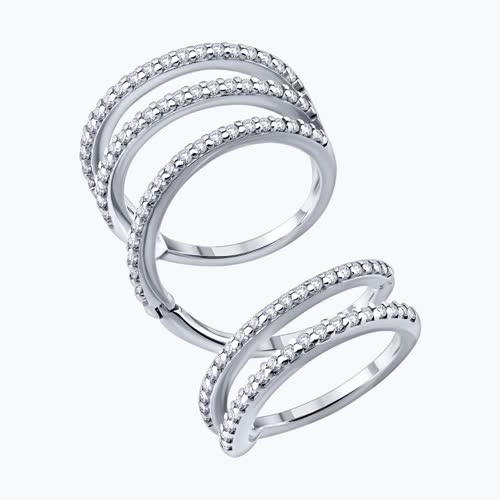 Кольцо из серебра с фианитами из серебро