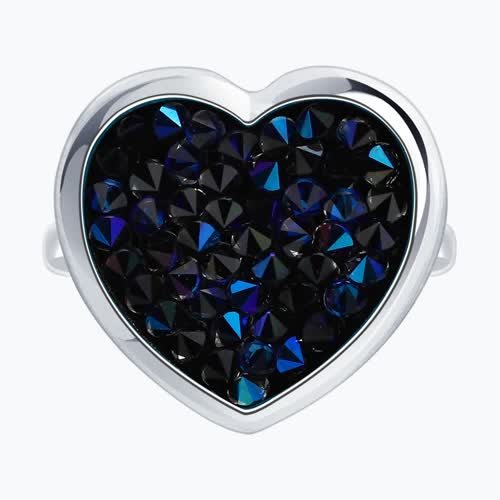 Кольцо из серебра с кристальной тканью из серебро — вид 2