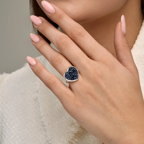 Кольцо из серебра с кристальной тканью из серебро — вид 3