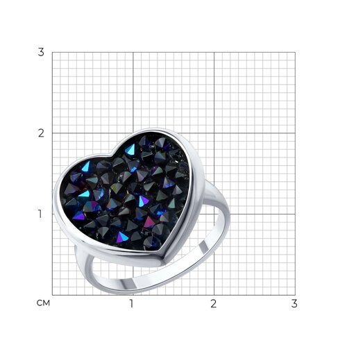 Кольцо из серебра с кристальной тканью из серебро — вид 5