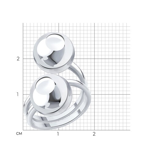 Кольцо из серебра из родированное серебро — вид 2